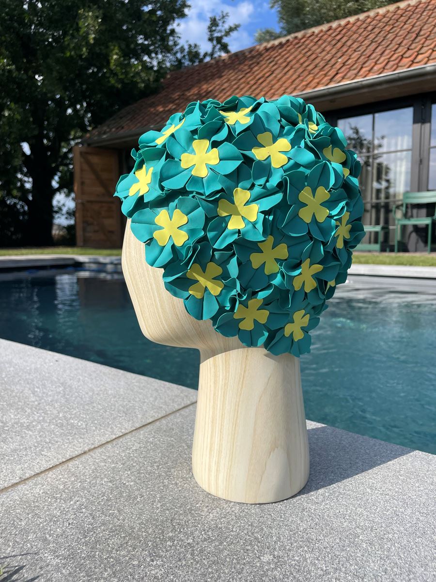 Multiflower vintage badmuts in groen en geel