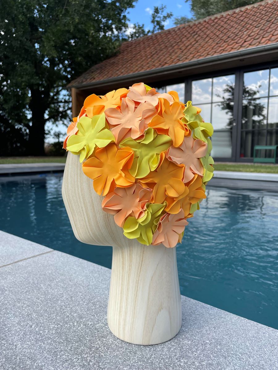 Multiflower vintage badmuts in gele tinten