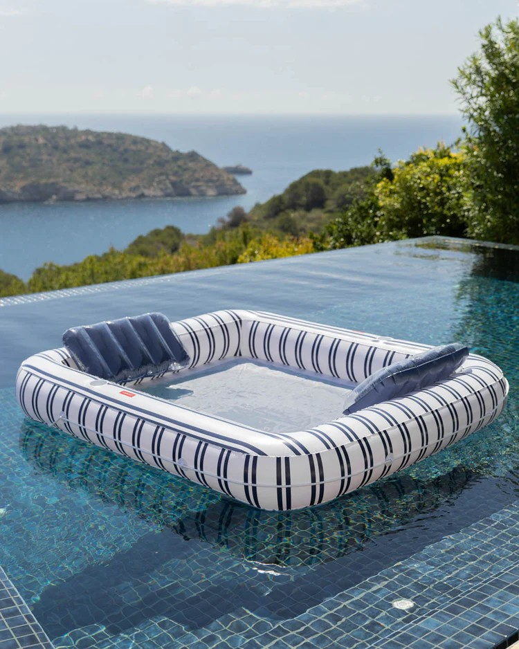 Twin Hangmat float Malta Blauwe streep x Flamingueo