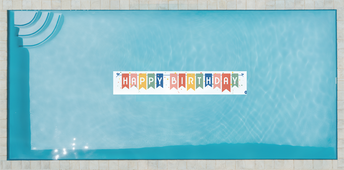 Pool Tattoo Happy Birhtday multicolor 40x200cm