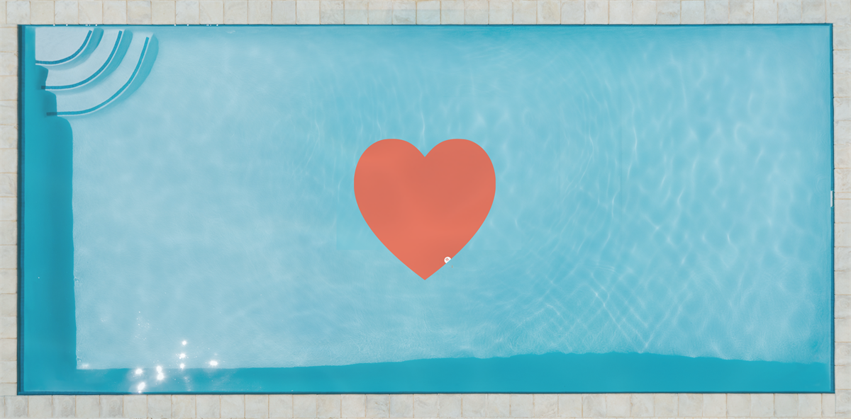 Pool Tattoo Heart 100x100cm