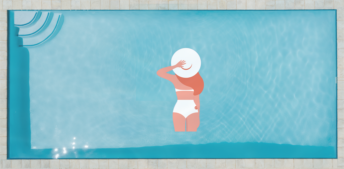 Pool Tattoo Bikinilady 70x120cm