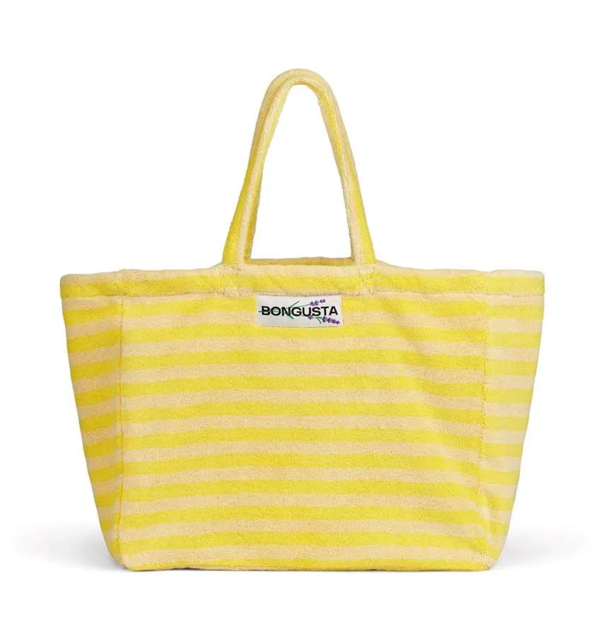 Weekendbag Bongusta Naram Pristine & Neon Yellow (beige & geel)