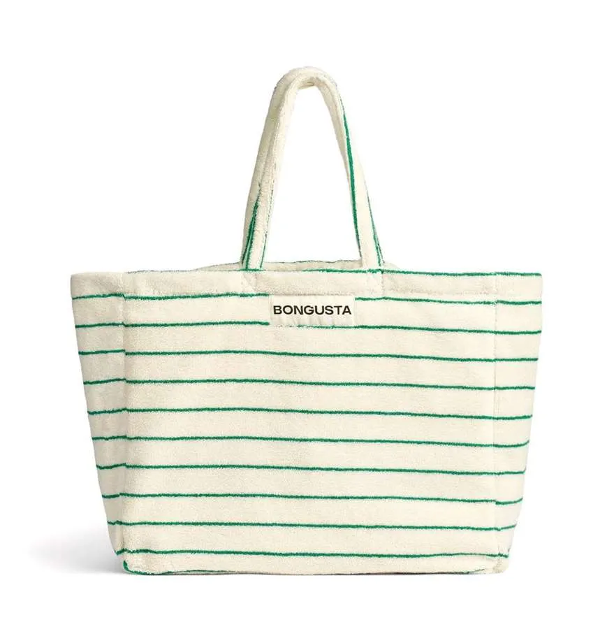 Weekendbag Bongusta Naram Pure white & Grass (wit & groen)