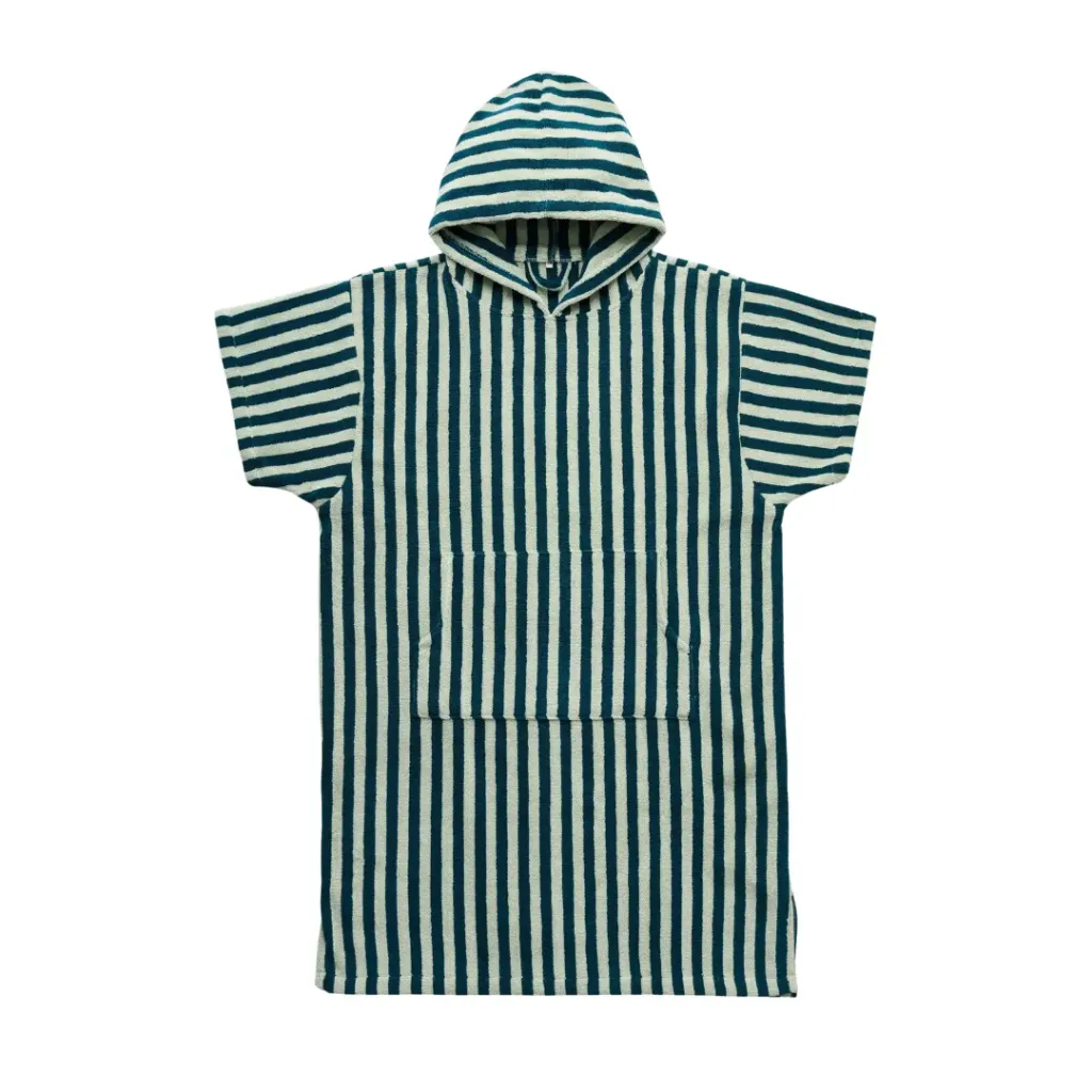Poncho kids Bongusta Naram sea foam & deep teal