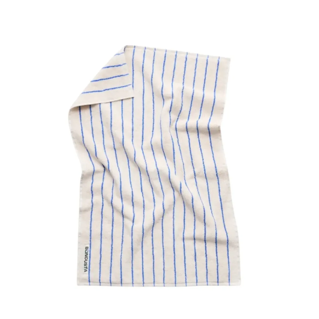 Strandlaken Bongusta Naram Moonbeam & Ultramarine (wit & blauw)