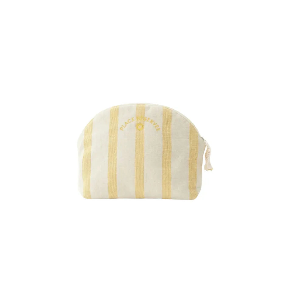 [I6404] Beach Pouch Place Reservee holiday Gold yellow (28x23cm)