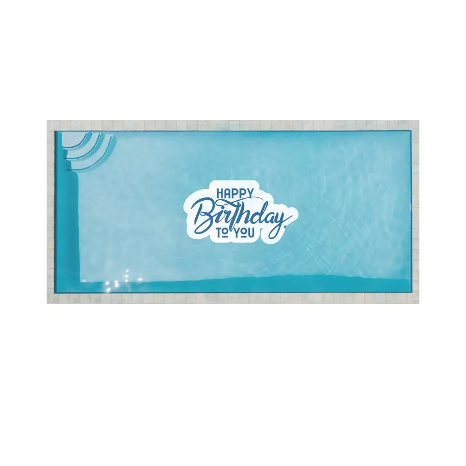 [O007KB] Standard pool tattoo Happy Birthday (blue, 60 x 120 cm)