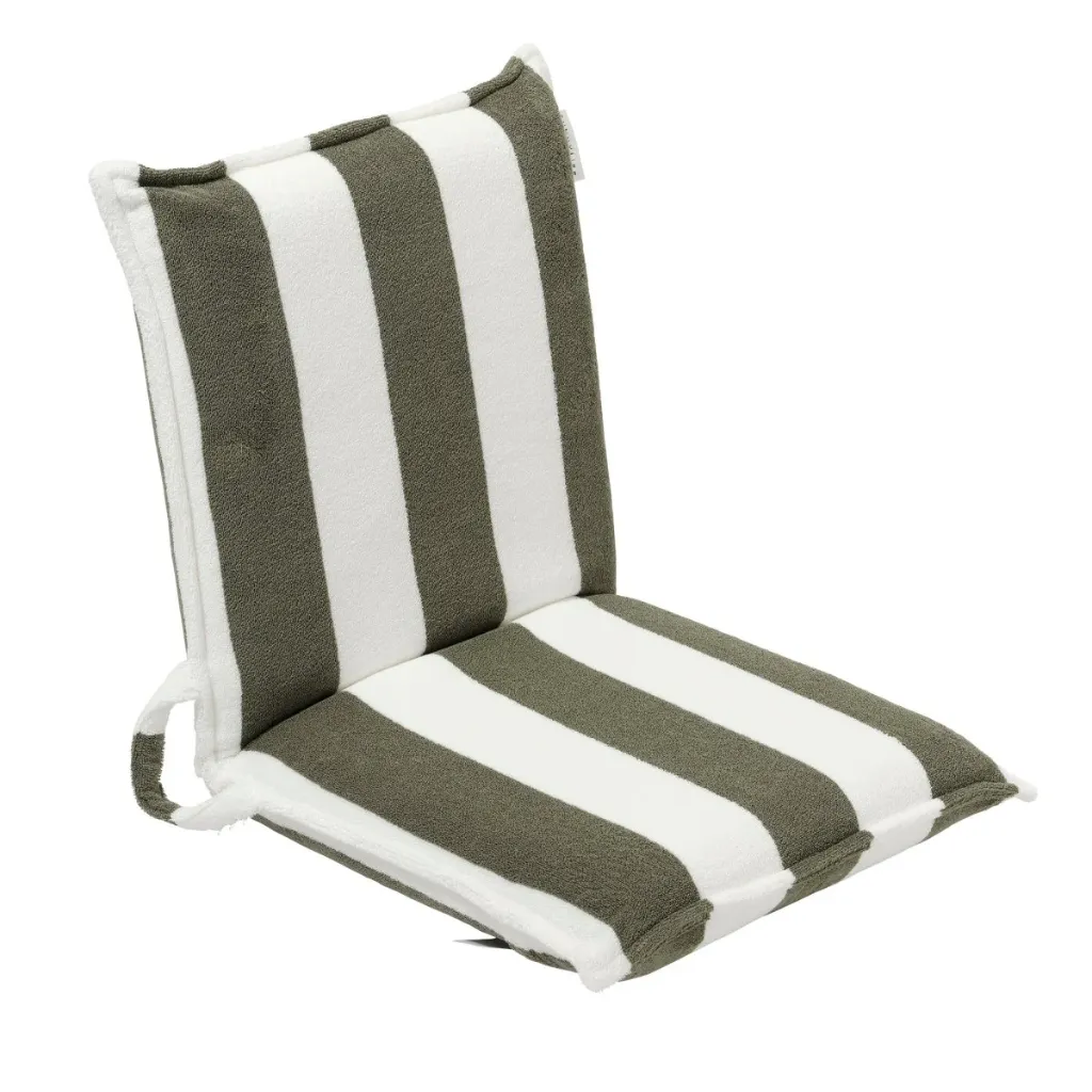 Verstelbaar stoeltje Terry Olive stripe in badstof Sunnylife