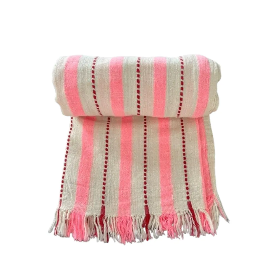 [H7009] Strand hamamdoek Riviera Bubblegum (roze-rood)