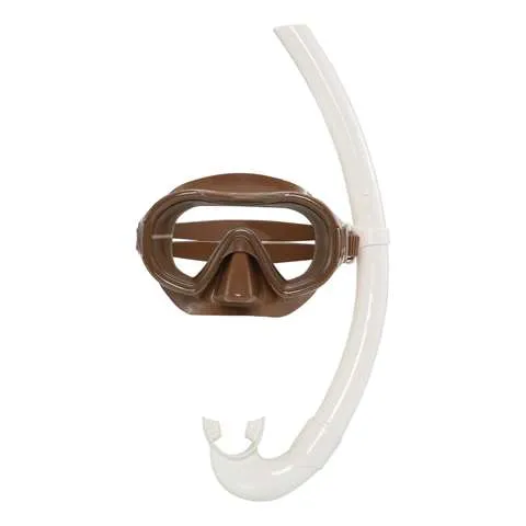 [B2005] Snorkel Set Petites Pommes - Goggle Betty Charleston & Creme (bruin & ecru) - 6-14 jr