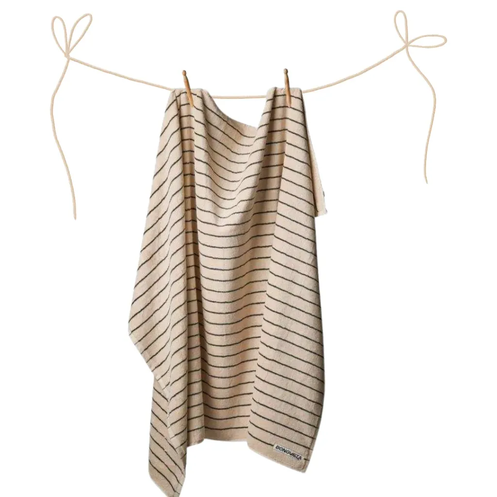 [H1002] Beach Towel Bongusta Naram Creme & Ink (100 x 150 cm)