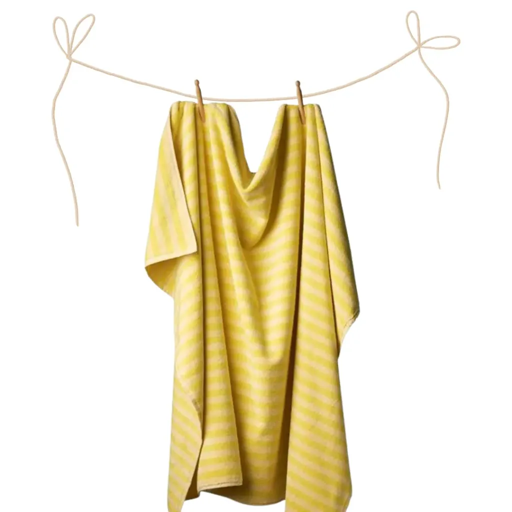 Strandlaken Bongusta Naram Pristine & Neon Yellow (100 x 150 cm)