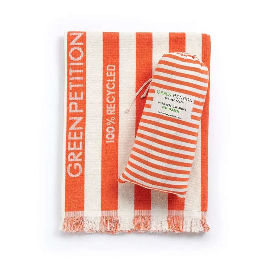 [H2002] Strandlaken Green Petition Delmor Tangerine (100 x180 cm)