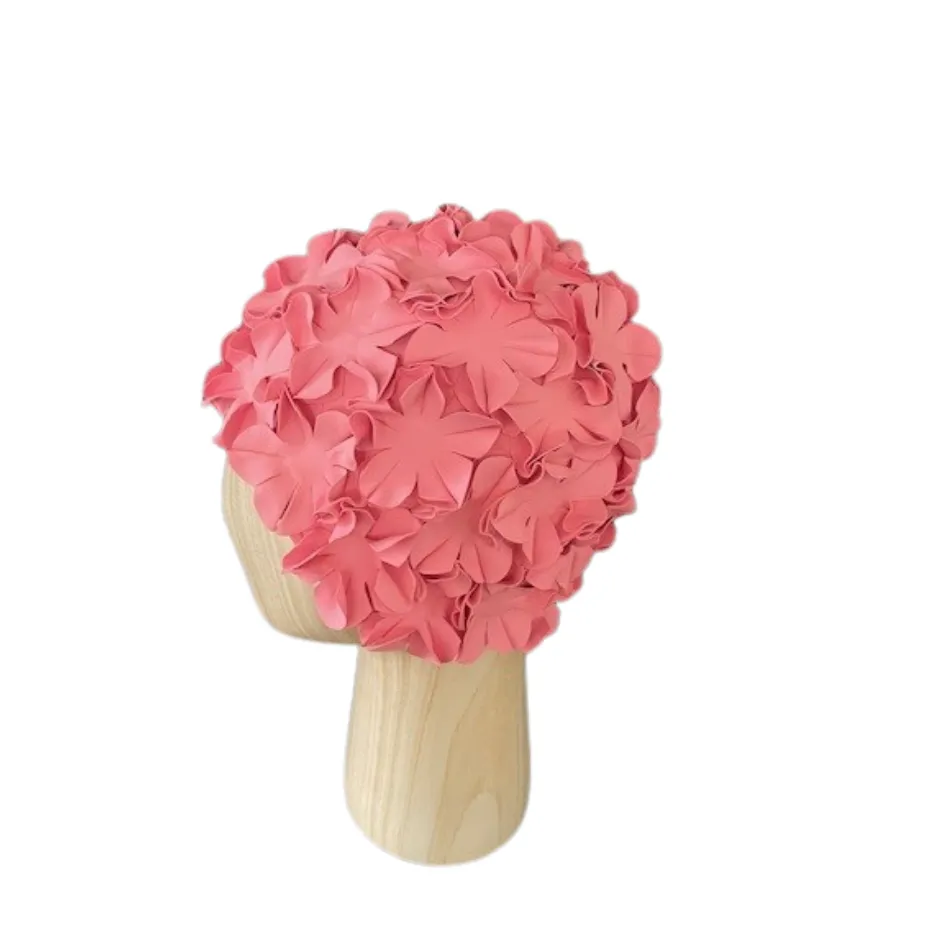 Vintage badmuts multiflower  uni roze